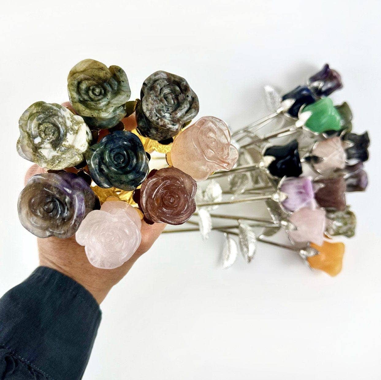 Crystal Rose - Carved Stone -