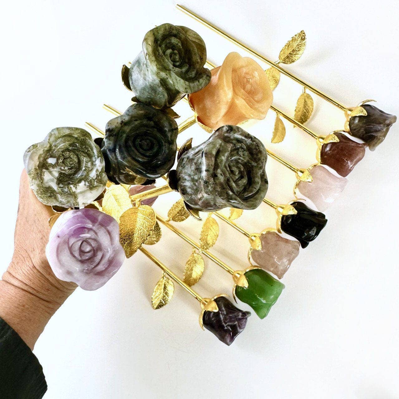 Crystal Rose - Carved Stone -