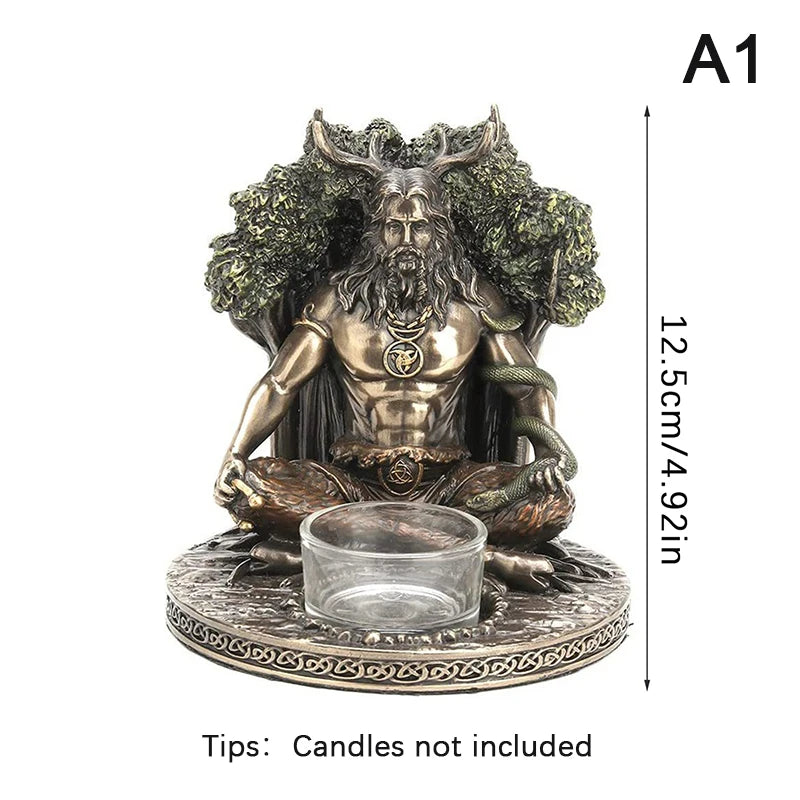 Cernunnos or Goddess Sitting Statue Candle Holder