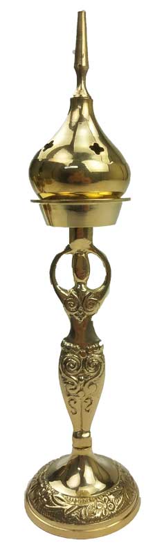 9" Goddess brass incense burner