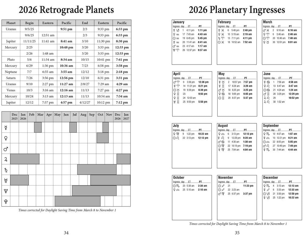 Llewellyn's 2026 Daily Planetary Guide