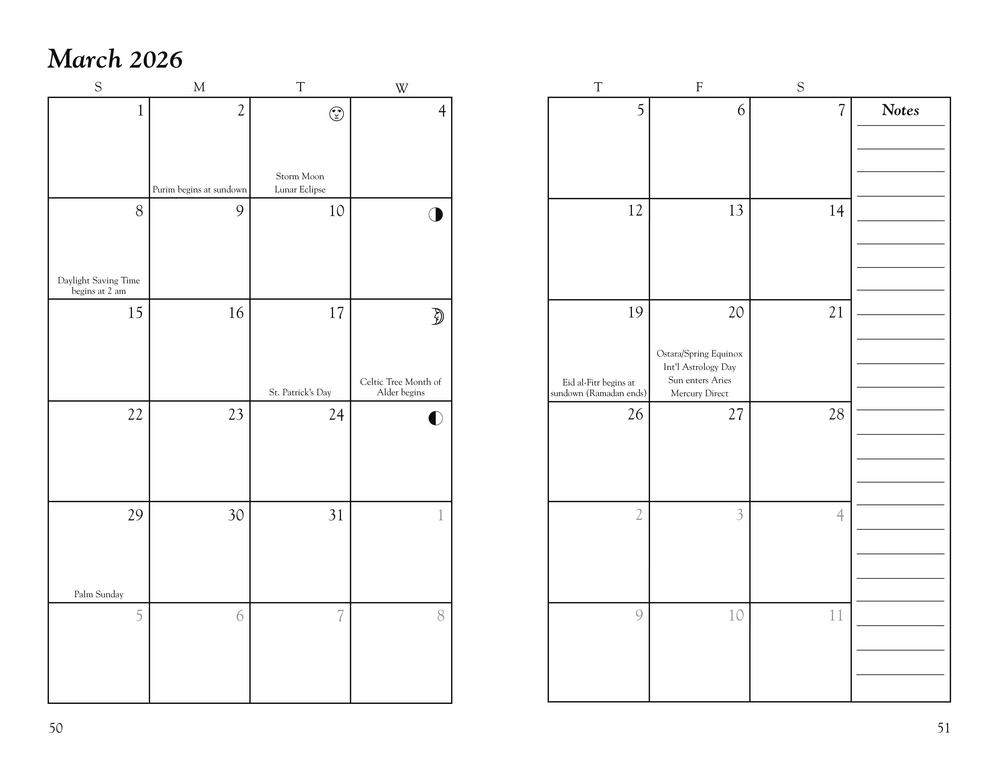 Llewellyn's 2026 Witches' Datebook