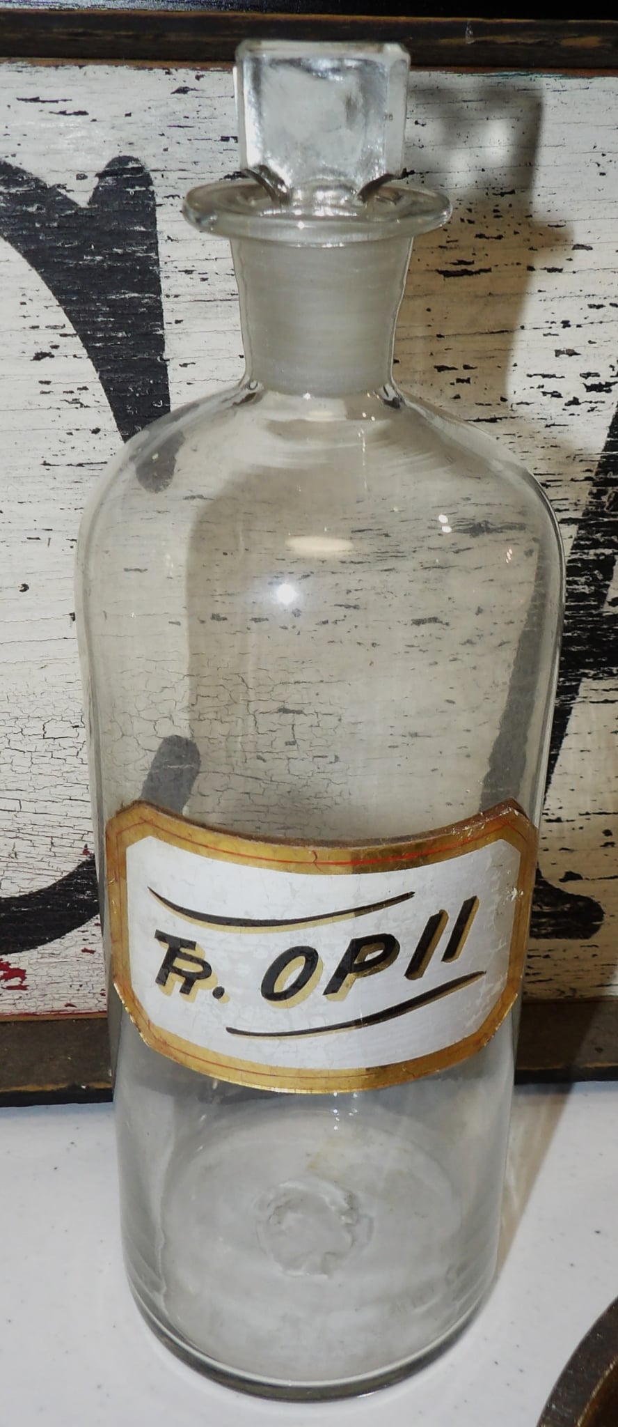Label Under Glass Apothecary Poison Bottle