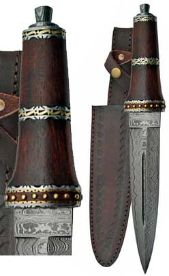 Dirk Wod Damascus Athame 13 3/4"