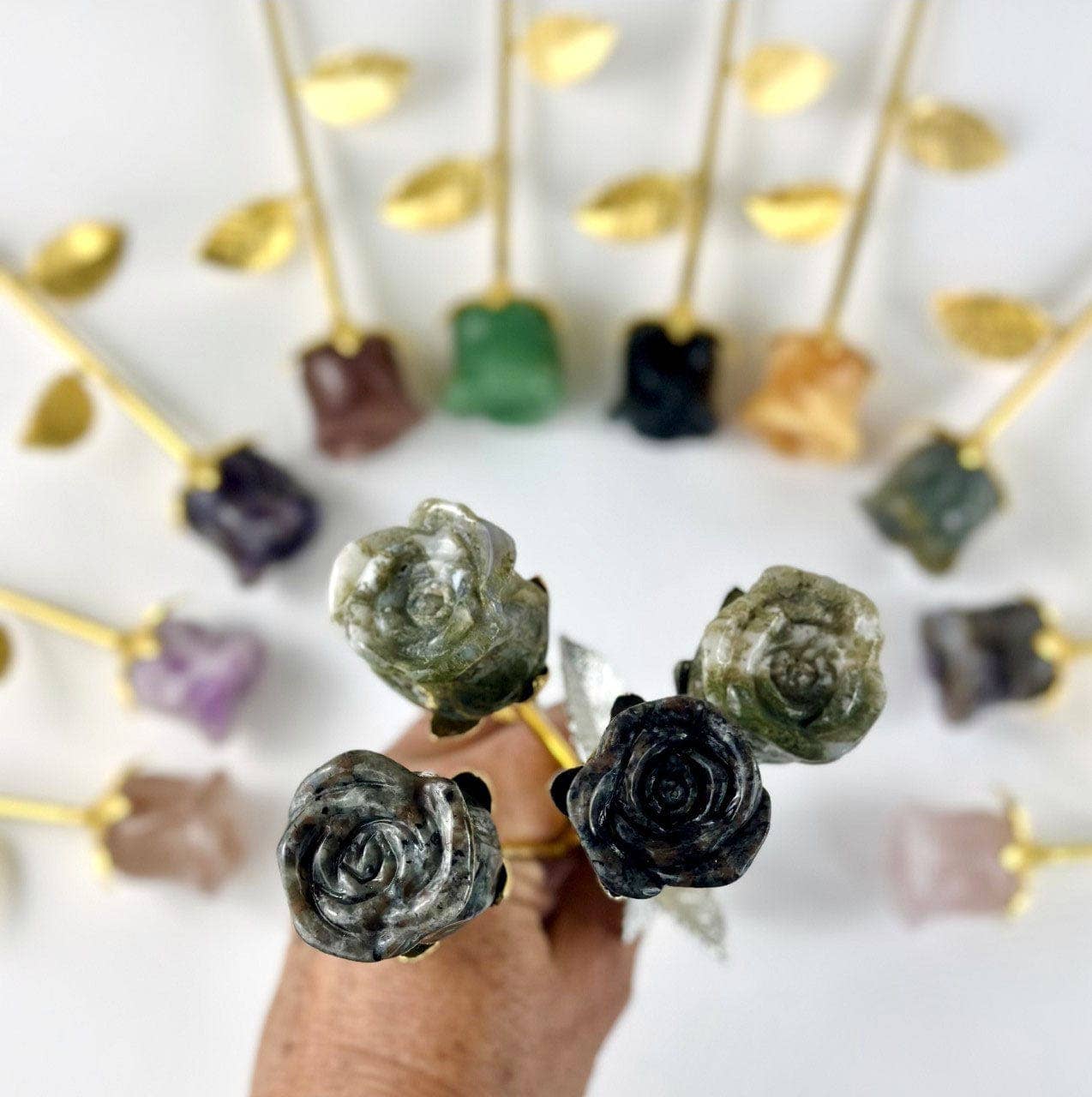 Crystal Rose - Carved Stone -