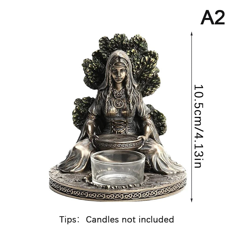 Cernunnos or Goddess Sitting Statue Candle Holder